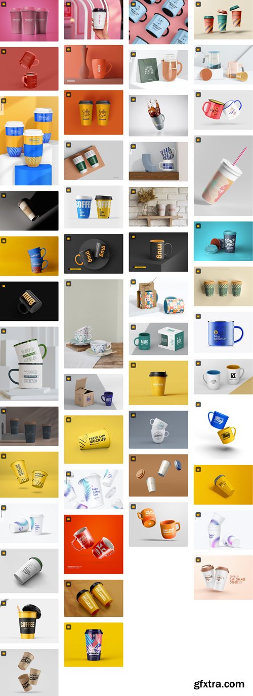 Mugs and cups mockup 130xPSD Premium Mockup Collections