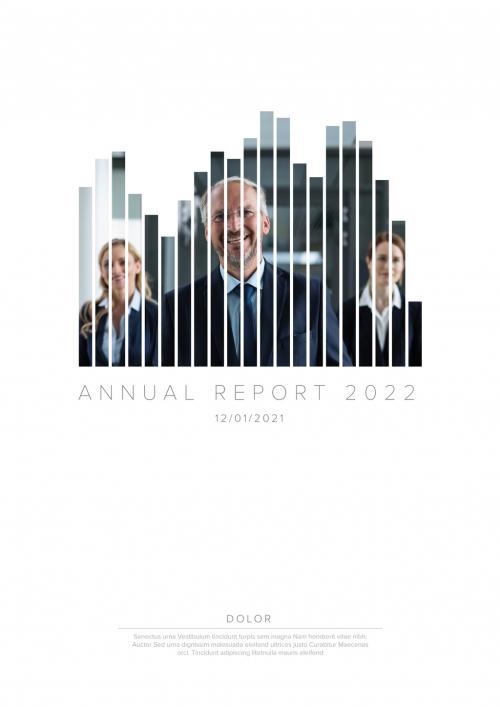 Light Annual Report Front Cover Page Layout with Photo Graph - 462310183
