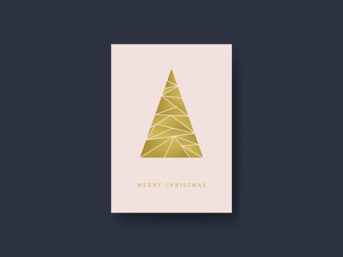 Golden Tree Light Christmas Card Layout - 462310237