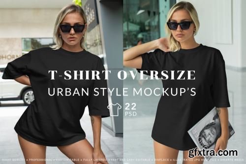 Oversize T-Shirt Mockup Collections 14xPSD