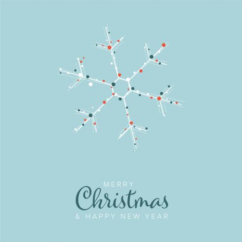 Merry Christmas Card with Snowflake Symbol - 462310288