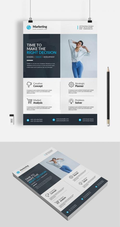 Flat Business Flyer Layout - 462310300