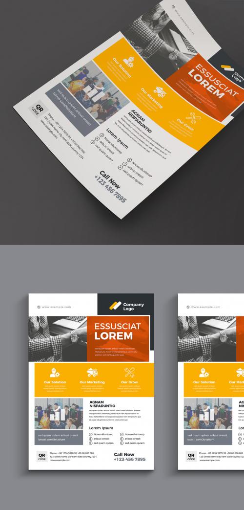 Corporate Flyer with Yellow Accent - 462310331
