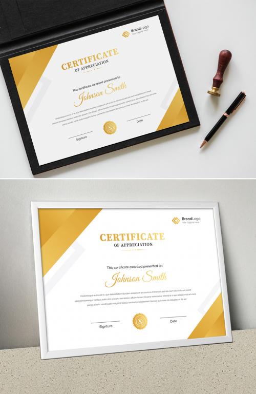 Gradient Golden Certificate Layout - 462310383