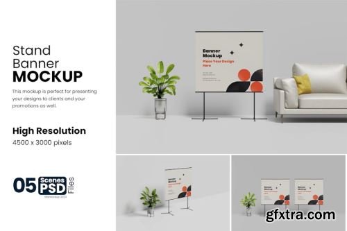 X Stand Banner Mockup Collections 15xPSD