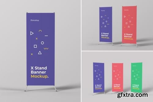 X Stand Banner Mockup Collections 15xPSD