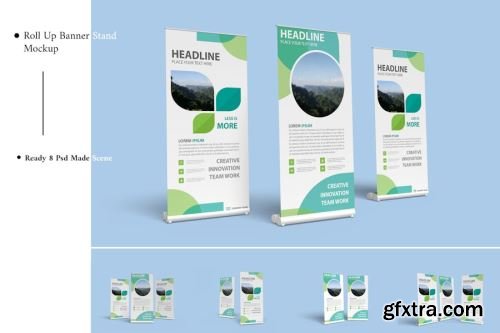 X Stand Banner Mockup Collections 15xPSD