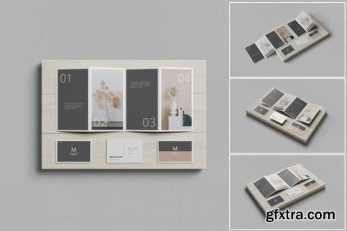 Z-Fold Brochure Mockup Collections 15xPSD