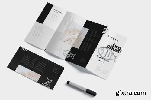 Z-Fold Brochure Mockup Collections 15xPSD