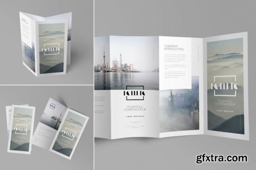 Z-Fold Brochure Mockup Collections 15xPSD