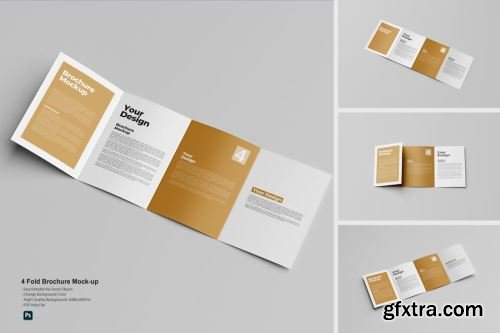 Z-Fold Brochure Mockup Collections 15xPSD