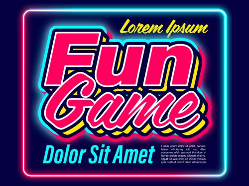 Fun Game Neon Color Text Effect - 462311991