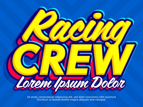 Racing Crew Cool Pop Text Effect - 462312066