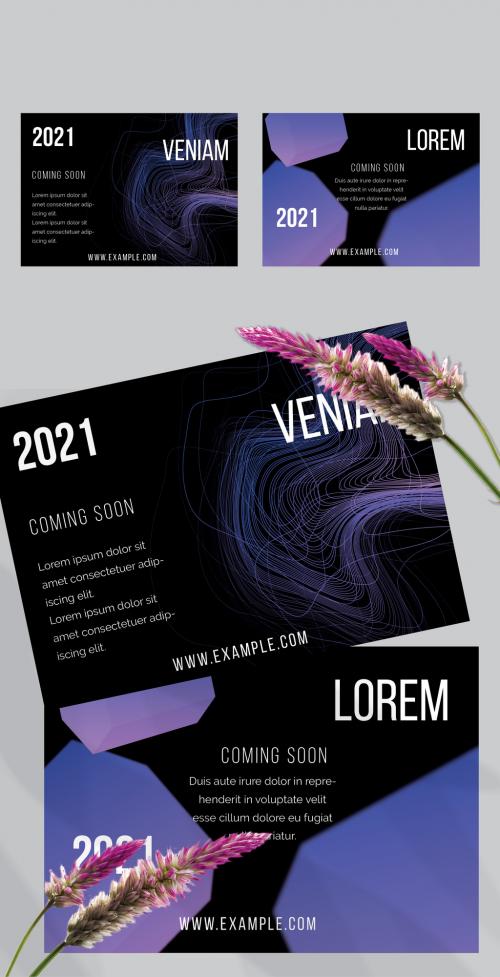 Flyer Layout with Abstract Motion Blur and Glowing Shape - 462668798