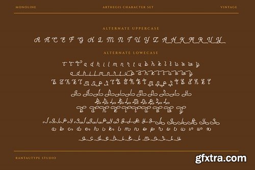 Arthegis Script Monoline Font WNFKHQN