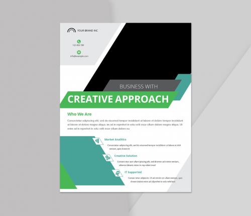 Business Flyer with Green Accents - 462669948