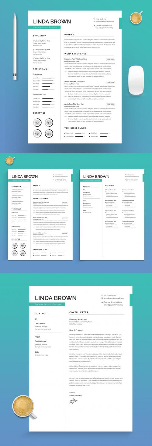 Creative Resume Layout with Cover Letter - 462670088