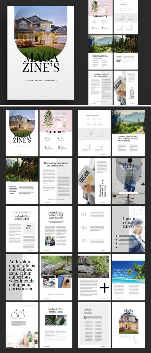 Minimalist Magazine Booklet Layout - 462671213