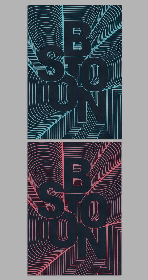 Trendy Poster Layout with 3D Typography Effect - 462671300