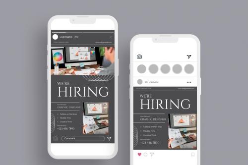 Gray Simple Job Vacancy Flyer Template Set