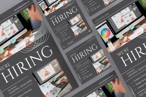 Gray Simple Job Vacancy Flyer Template Set