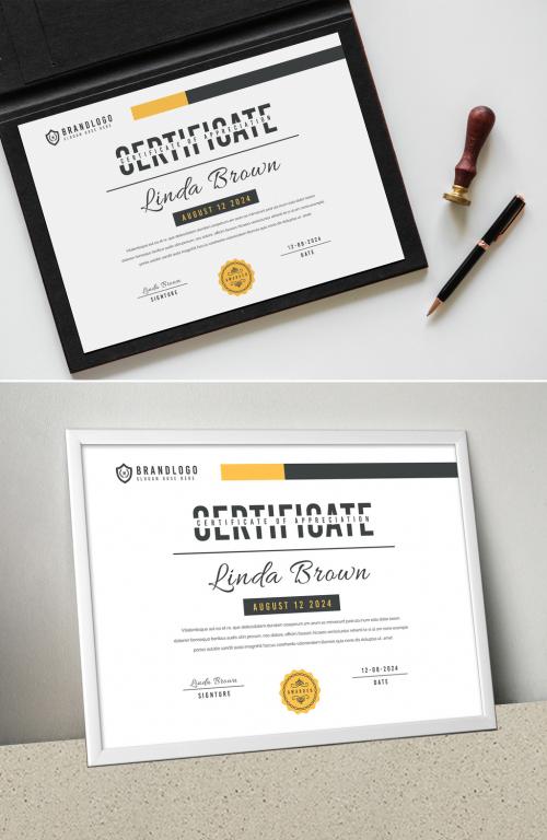 Certificate Layout with Yellow - 462897222