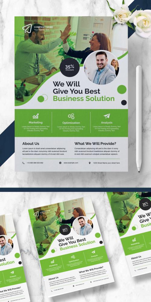 Corporate Flyer Green Color - 462954636