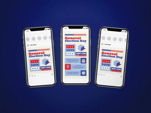 Us General Election Day Social Media Layout - 463164769