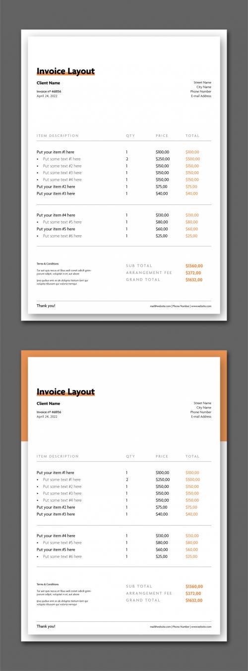 Business Invoice Layout - 463164918