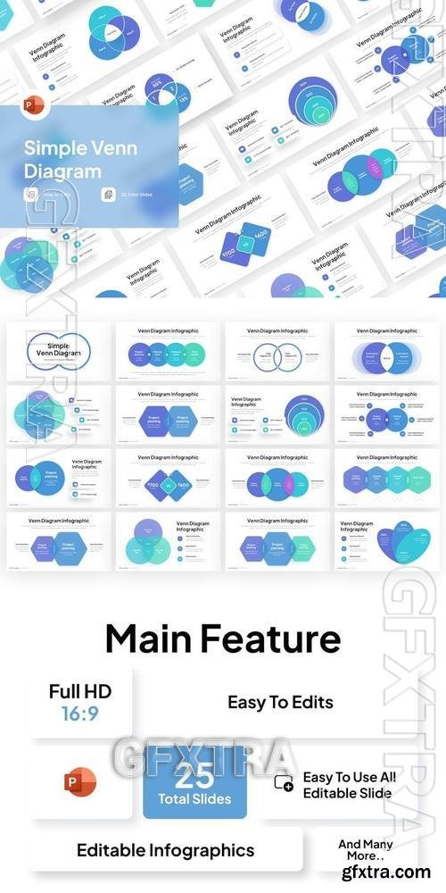 Venn Diagram Infographic PowerPoint ZE6XN3T