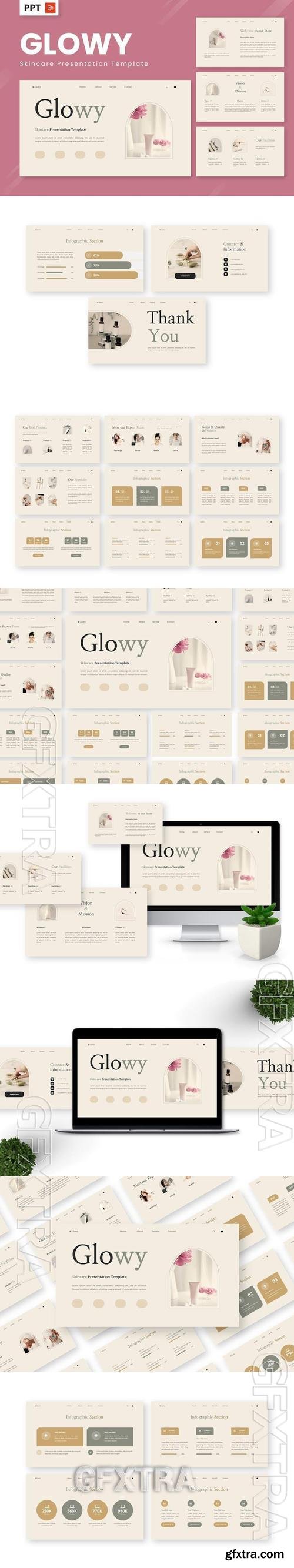 Glowy - Skincare Powerpoint Templates UVMCS87