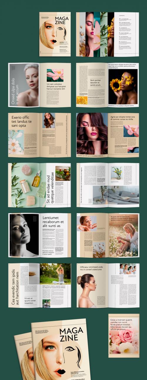 Magazine Layout with Sand and Beige Accents - 463688755