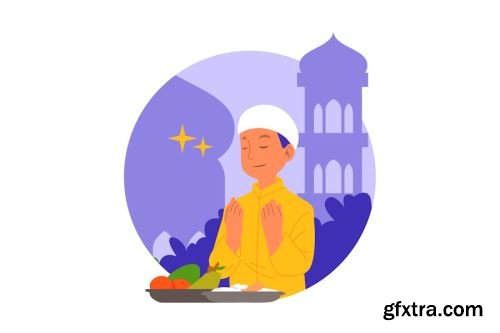 Muslim Praying Vector Collections #1 15xEPS