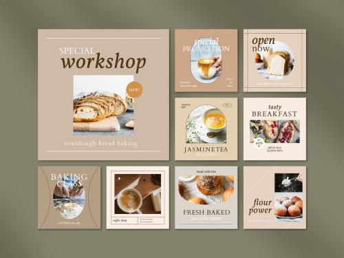 Aesthetic Café Marketing Layout Set - 463689659