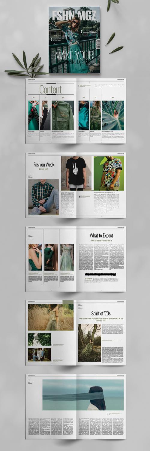 Green Fashion Magazine Layout - 463689716