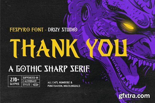 Fespyro - Gothic Sharp Serif Font MJHJKUN