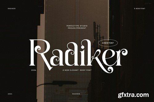 Radiker Elegant Ligature Serif Font Typeface W8M8N2Q