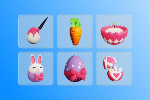 Easter Day 3D Icon Pack