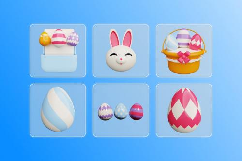 Easter Day 3D Icon Pack