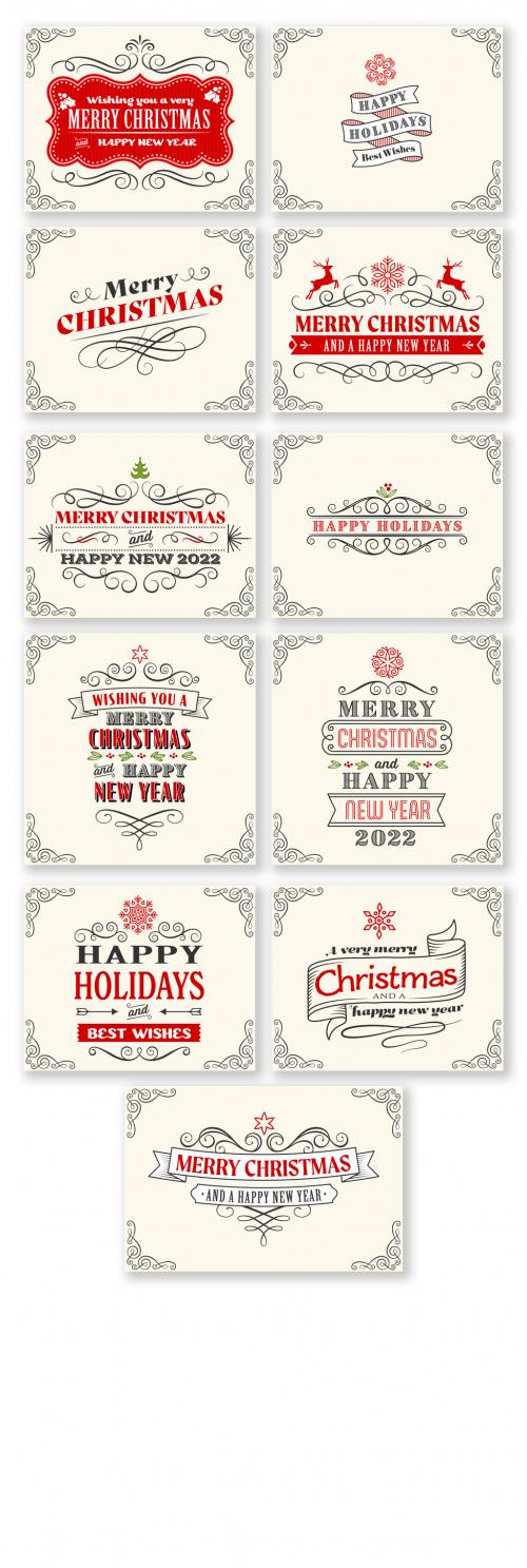 Christmas and New Year Labels - 464077642