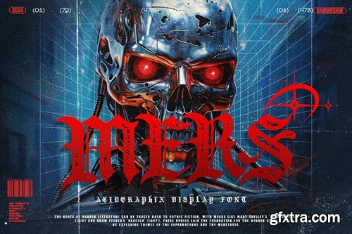 MERS Metal Gothic Acidgraphix Futurisme Font H96AVGY