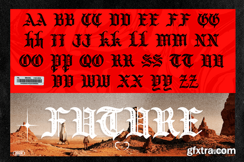 MERS Metal Gothic Acidgraphix Futurisme Font H96AVGY