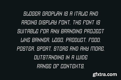 Sloger Groplan - Tall & Italic Font AMCYDTD