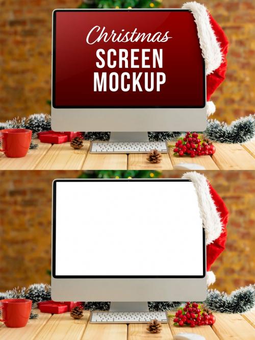 Christmas Computer Mockup - 464335747