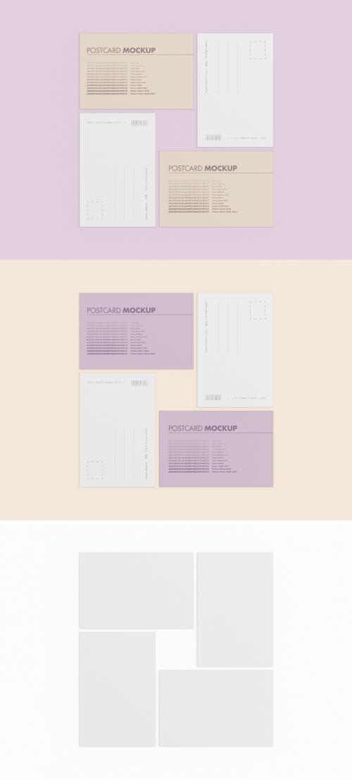 Front and Back View of Postcard Mockup - 465124314