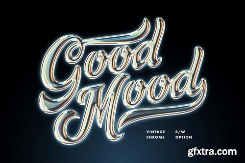 Vintage Gleam Chrome Text Effect P694CTA