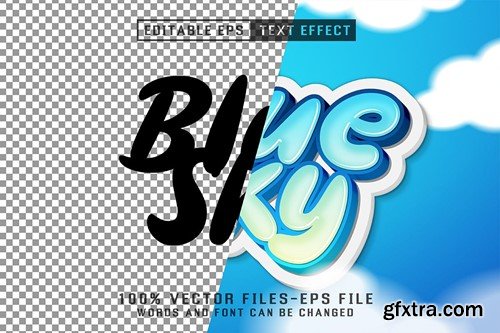 Blue Sky Editable Text Effect JVZBPE9