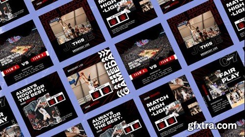 Videohive Loops Basketball Media Posts 50912239