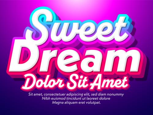 Sweet Dream Smooth 3D Text Effect - 465397899