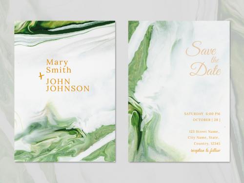 Marble Wedding Invitation Layout - 465401530